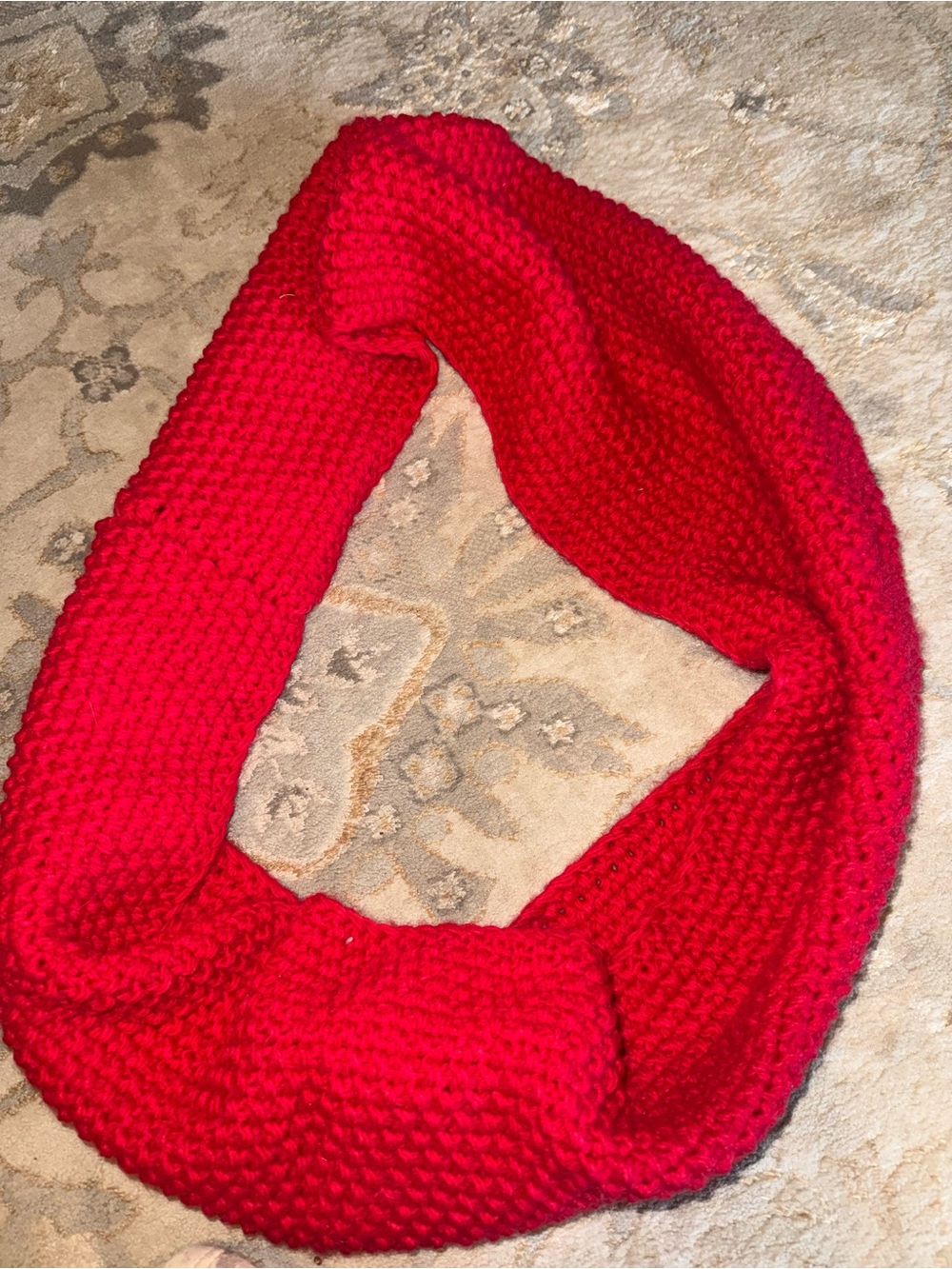 Old Navy Red Knit Infinity Scarf Women Accessories one size acrylic